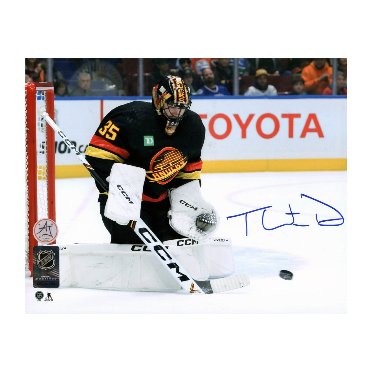 Thatcher Demko Signed Vancouver Canucks Butterfly 8x10 Photo product image 1, provided for visual reference and product