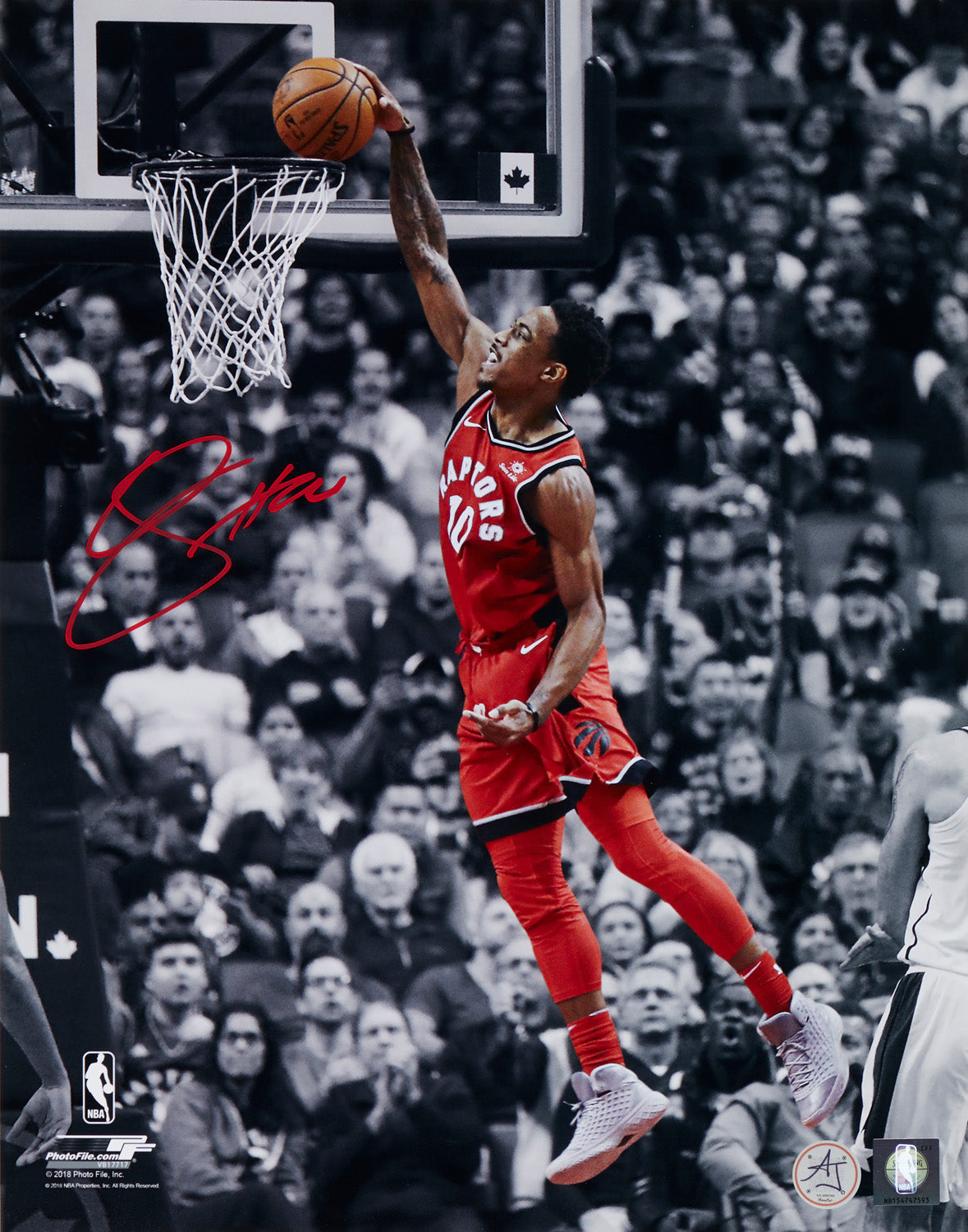 Demar Derozan Autographed Raptors Colour Isolation 11x14 Photo product image 1, provided for visual reference and product