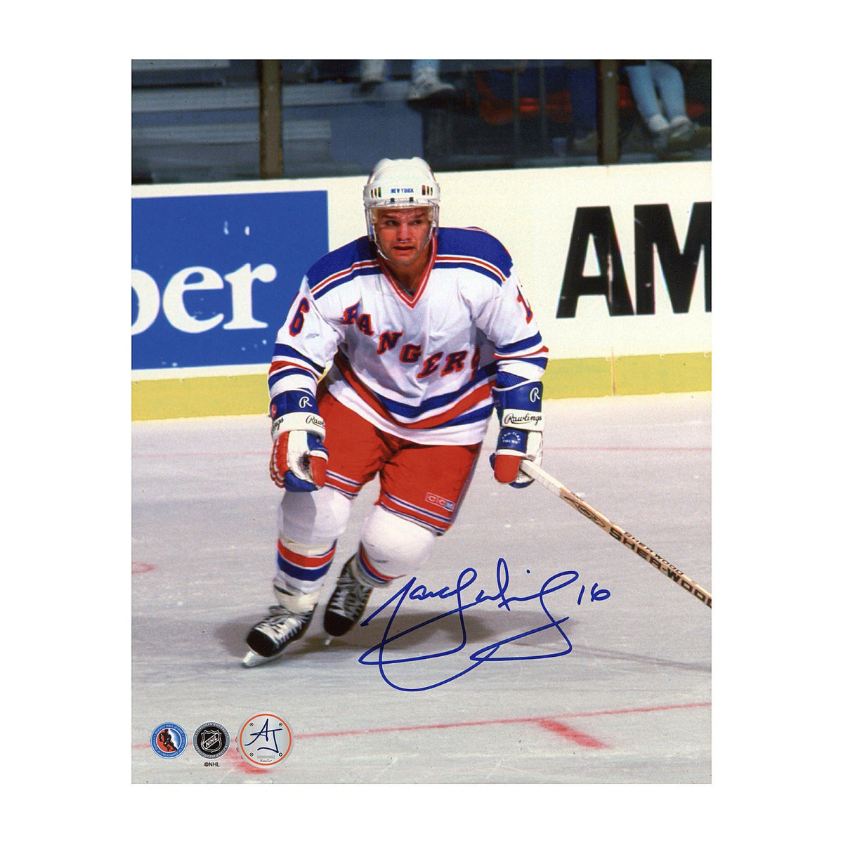 Marcel Dionne Autographed New York Rangers Hockey 8x10 Photo product image 1, provided for visual reference and product