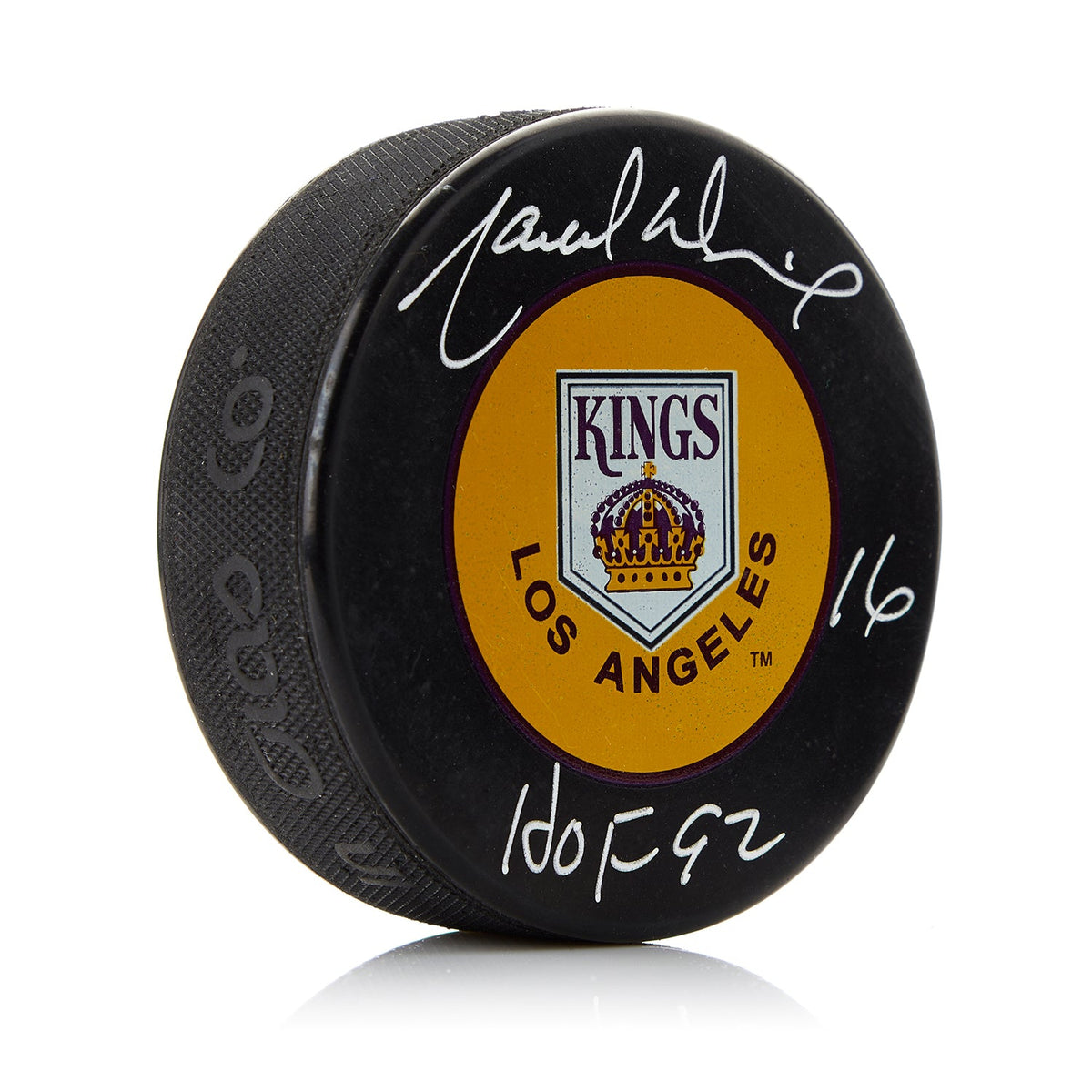 Marcel Dionne Autographed Los Angeles Kings Hockey Puck with HOF Note product image 1, provided for visual reference and
