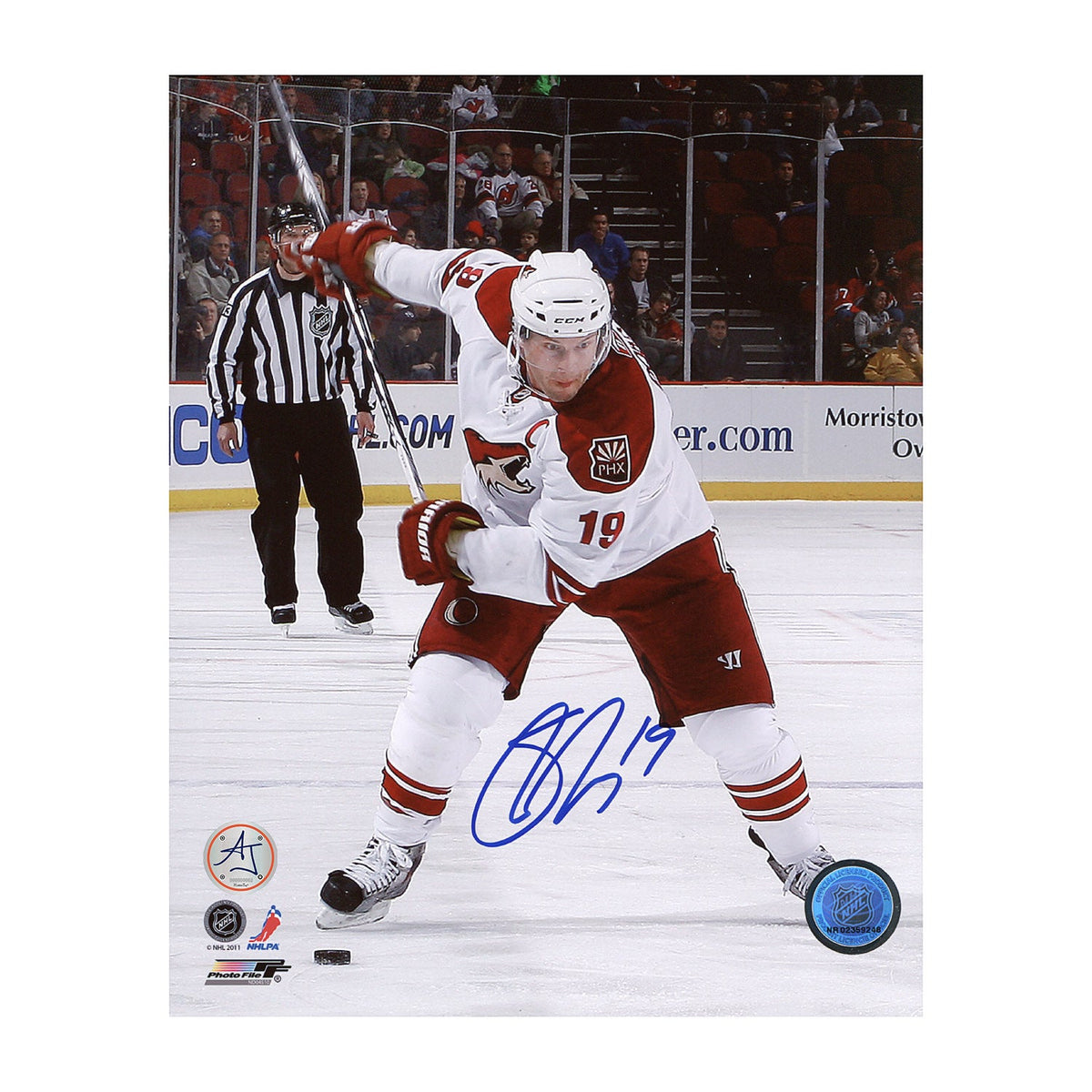 Shane Doan Autographed Arizona Coyotes Slapshot 8x10 Photo product image 1, provided for visual reference and product detail