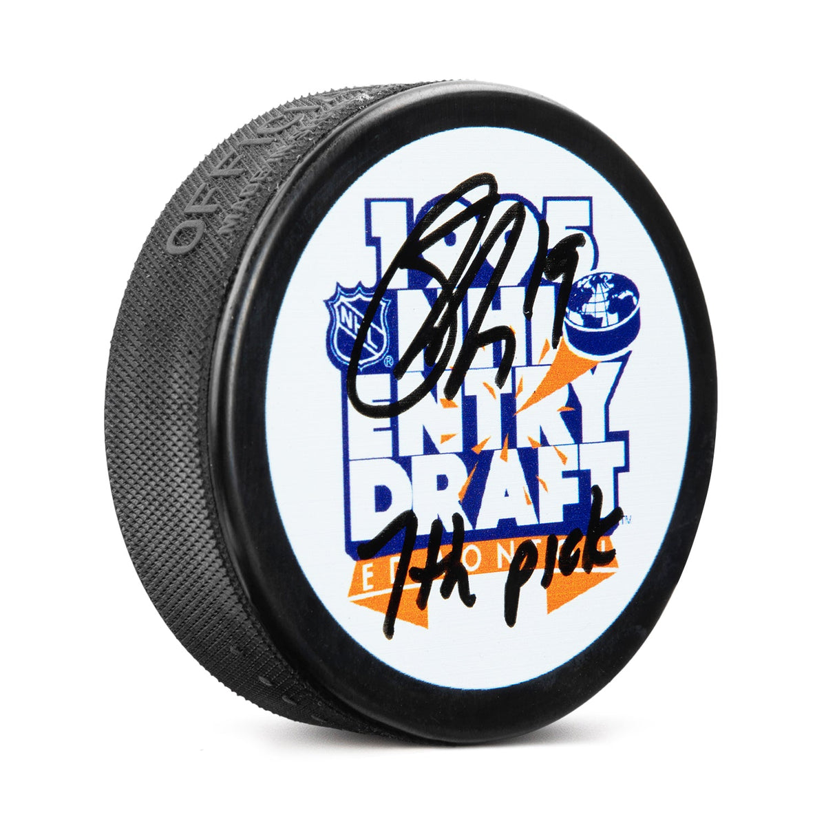 Shane Doan Signed 1995 NHL Entry Draft Puck with 7th Pick Note product image 1, provided for visual reference and product