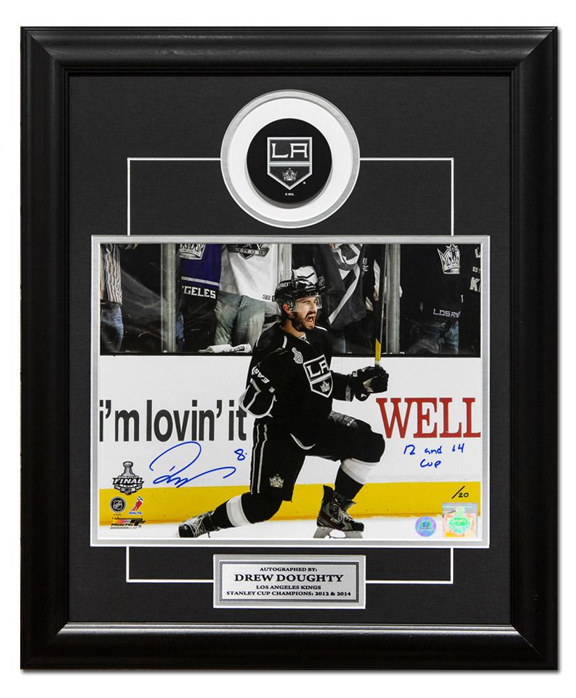 Drew Doughty Signed & Inscribed LA Kings Stanley Cup 20x24 Puck Frame #/20 product image 1, provided for visual reference