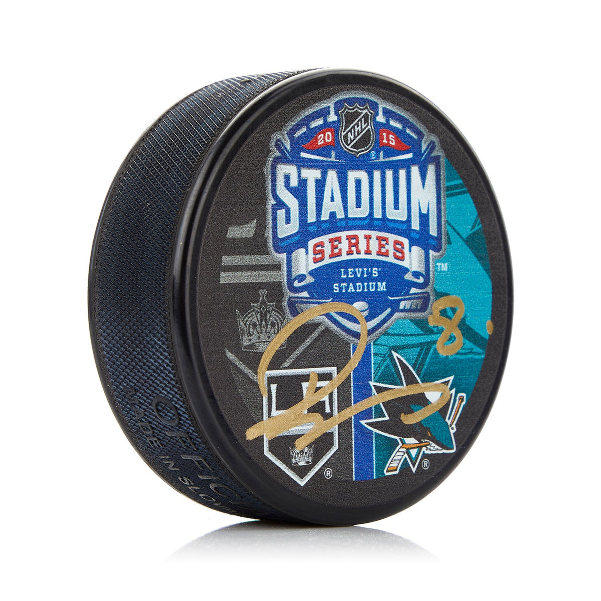 Drew Doughty Los Angeles Kings Signed 2015 Stadium Series Puck product image 1, provided for visual reference and product