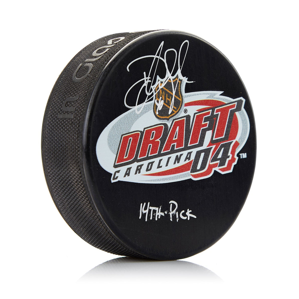 Devan Dubnyk Signed 2004 NHL Entry Draft Puck with 14th Pick Note product image 1, provided for visual reference and product