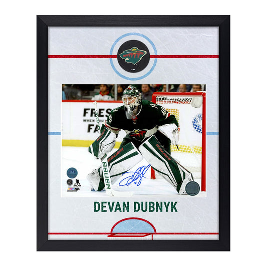 Devan Dubnyk Signed Minnesota Wild Graphic Rink 18x22 Frame product image 1, provided for visual reference and product