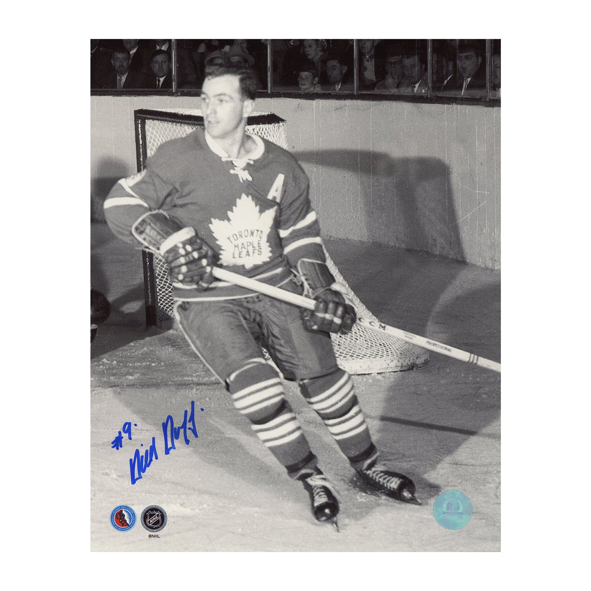 Dick Duff Autographed Toronto Maple Leafs Black and White 8x10 Photo product image 1, provided for visual reference and