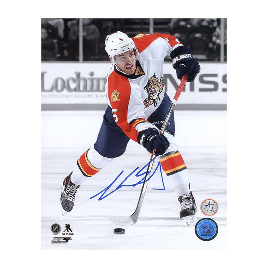 Aaron Ekblad Signed Florida Panthers Shooting 8x10 Photo product image 1, provided for visual reference and product detail