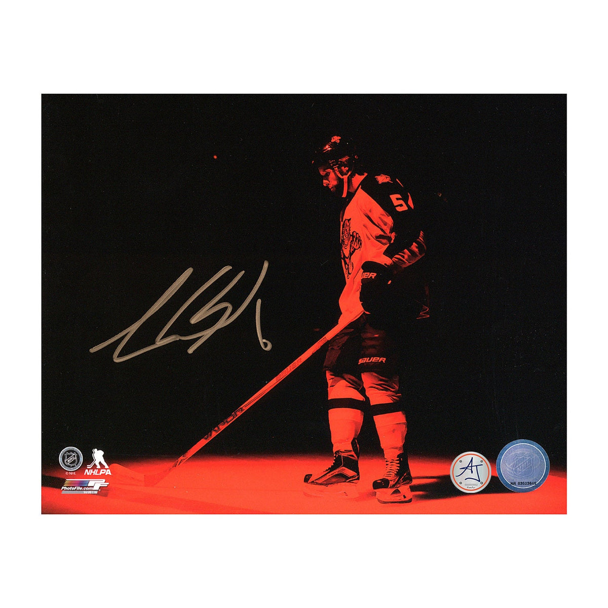 Aaron Ekblad Signed Florida Panthers Spotlight Intro 8x10 Photo product image 1, provided for visual reference and product