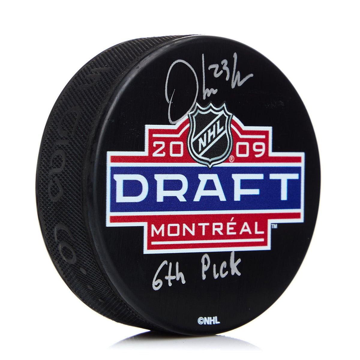 Oliver Ekman-Larsson Signed 2009 NHL Entry Draft Puck with 6th Pick Note product image 1, provided for visual reference and