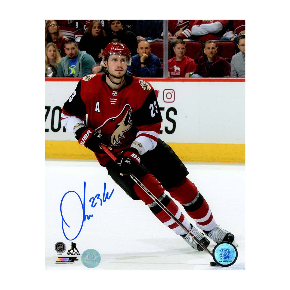 Oliver Ekman-Larsson Signed Arizona Coyotes Stickhandling 8x10 Photo product image 1, provided for visual reference and