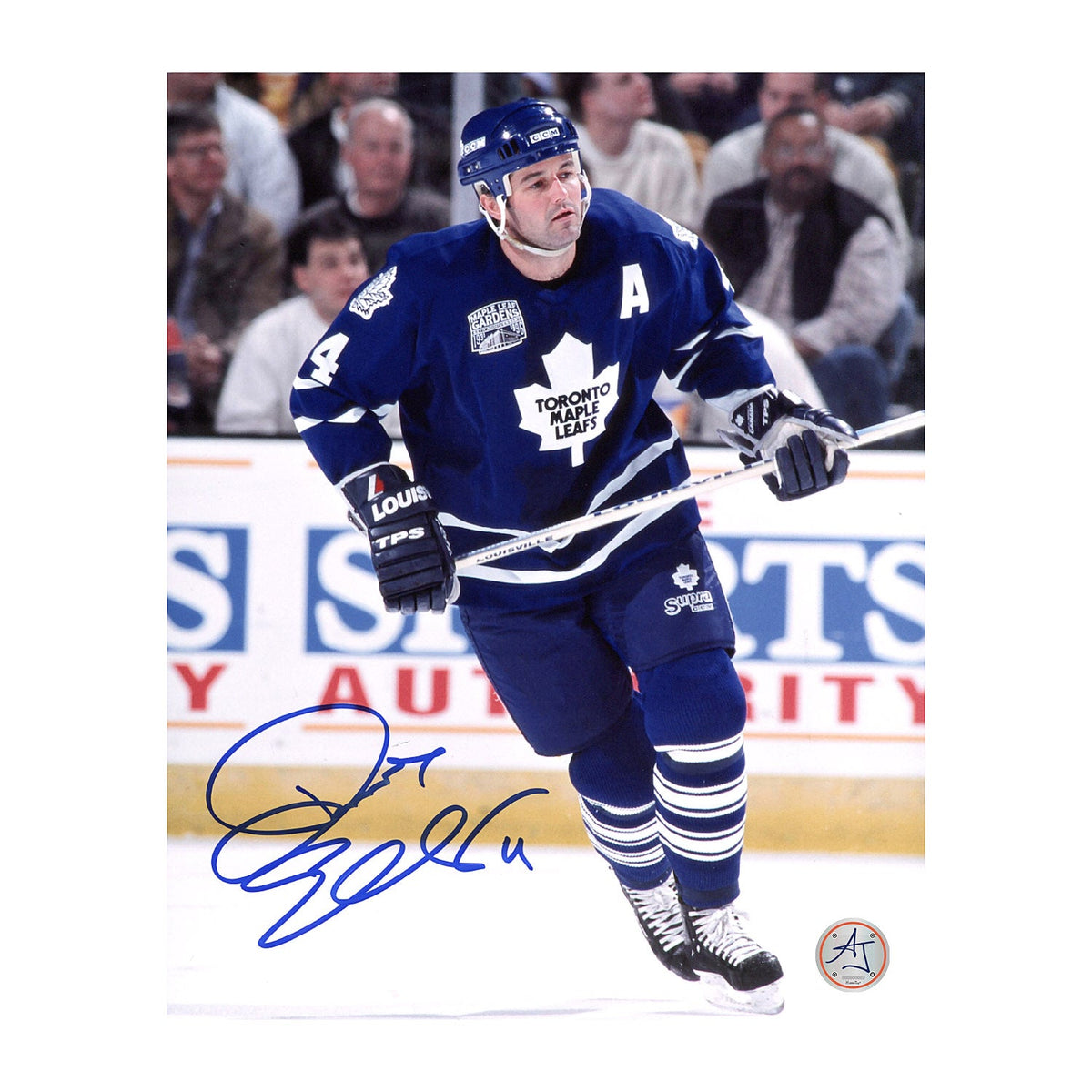 Dave Ellett Autographed Toronto Maple Leafs Game Action 8x10 Photo product image 1, provided for visual reference and