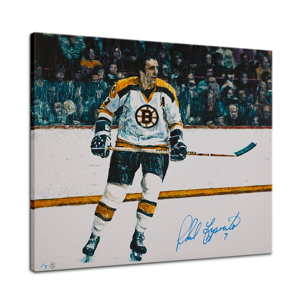 Phil Esposito Signed Boston Hockey Landscape 26x32 Art Canvas /7 product image 1, provided for visual reference and product