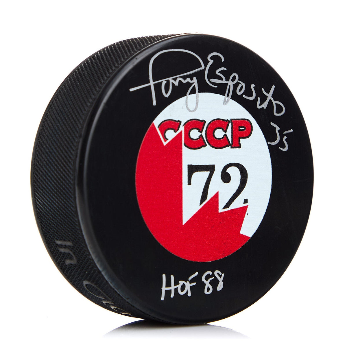 Tony Esposito Signed Team Canada Primary Logo Hockey Puck with HOF Note product image 1, provided for visual reference and