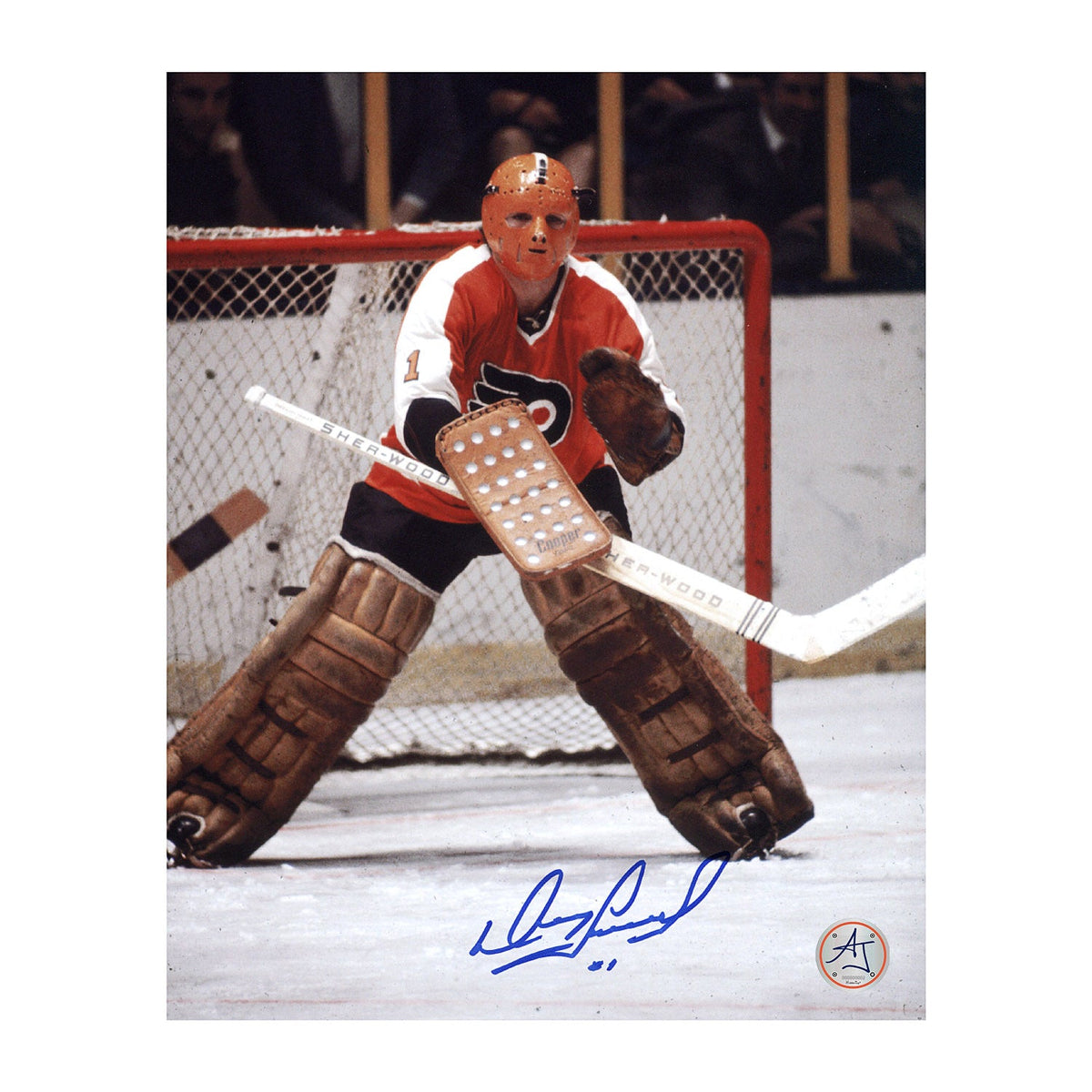 Doug Favell Autographed Philadelphia Flyers Goalie 8x10 Photo product image 1, provided for visual reference and product