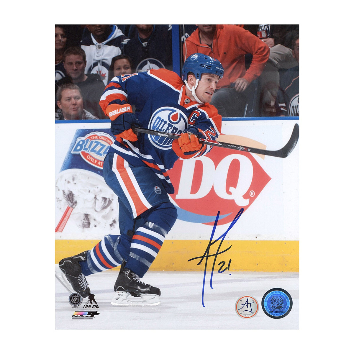 Andrew Ference Autographed Edmonton Oilers Shooting 8x10 Photo product image 1, provided for visual reference and product