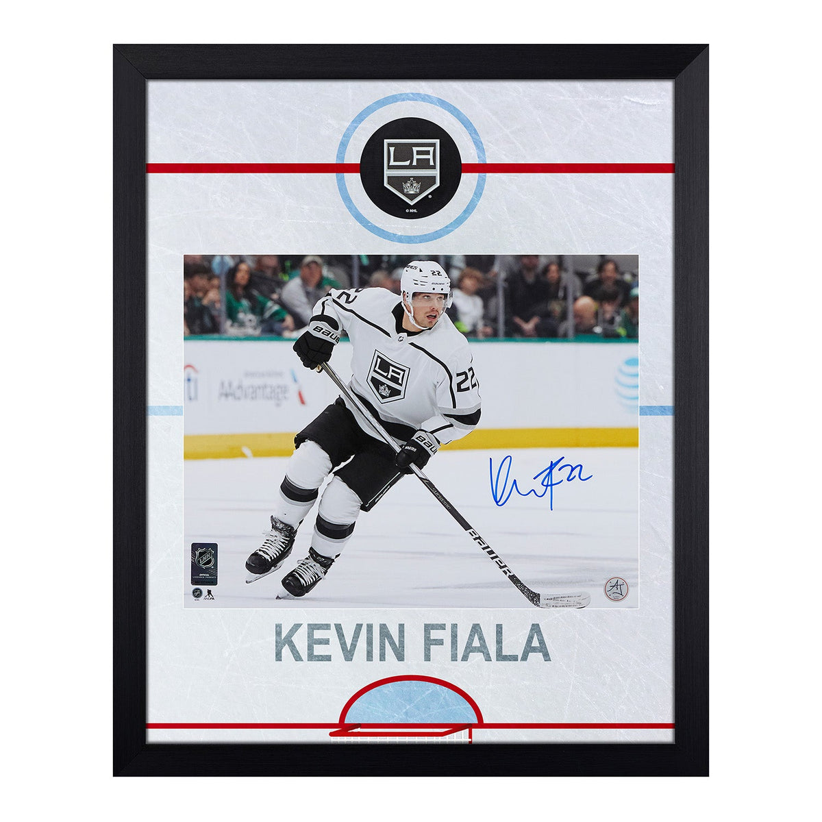 Kevin Fiala Signed Los Angeles Kings Graphic Rink 19x23 Frame product image 1, provided for visual reference and product