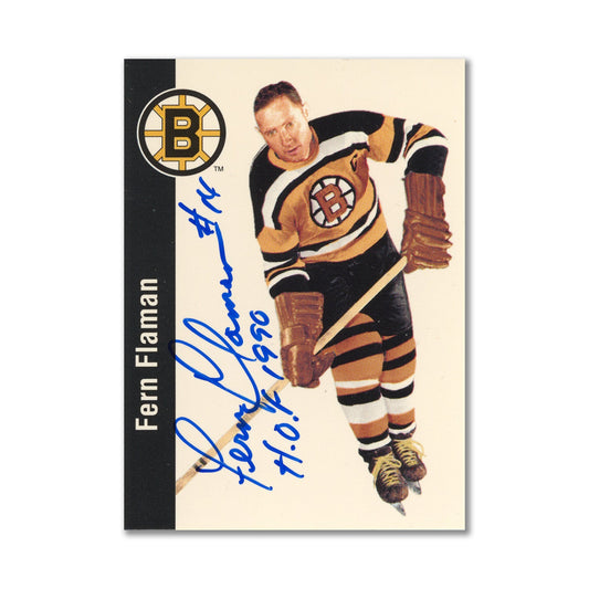 1994 Parkhurst Missing Link #2 Fern Flaman Autographed Hockey Card product image 1, provided for visual reference and