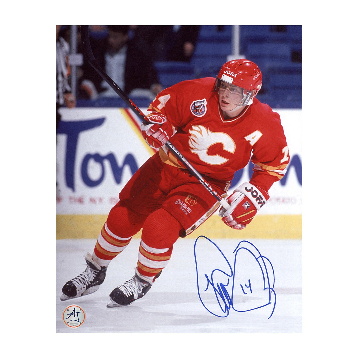 Theo Fleury Signed Calgary Flames Hockey 8x10 Photo product image 1, provided for visual reference and product detail review
