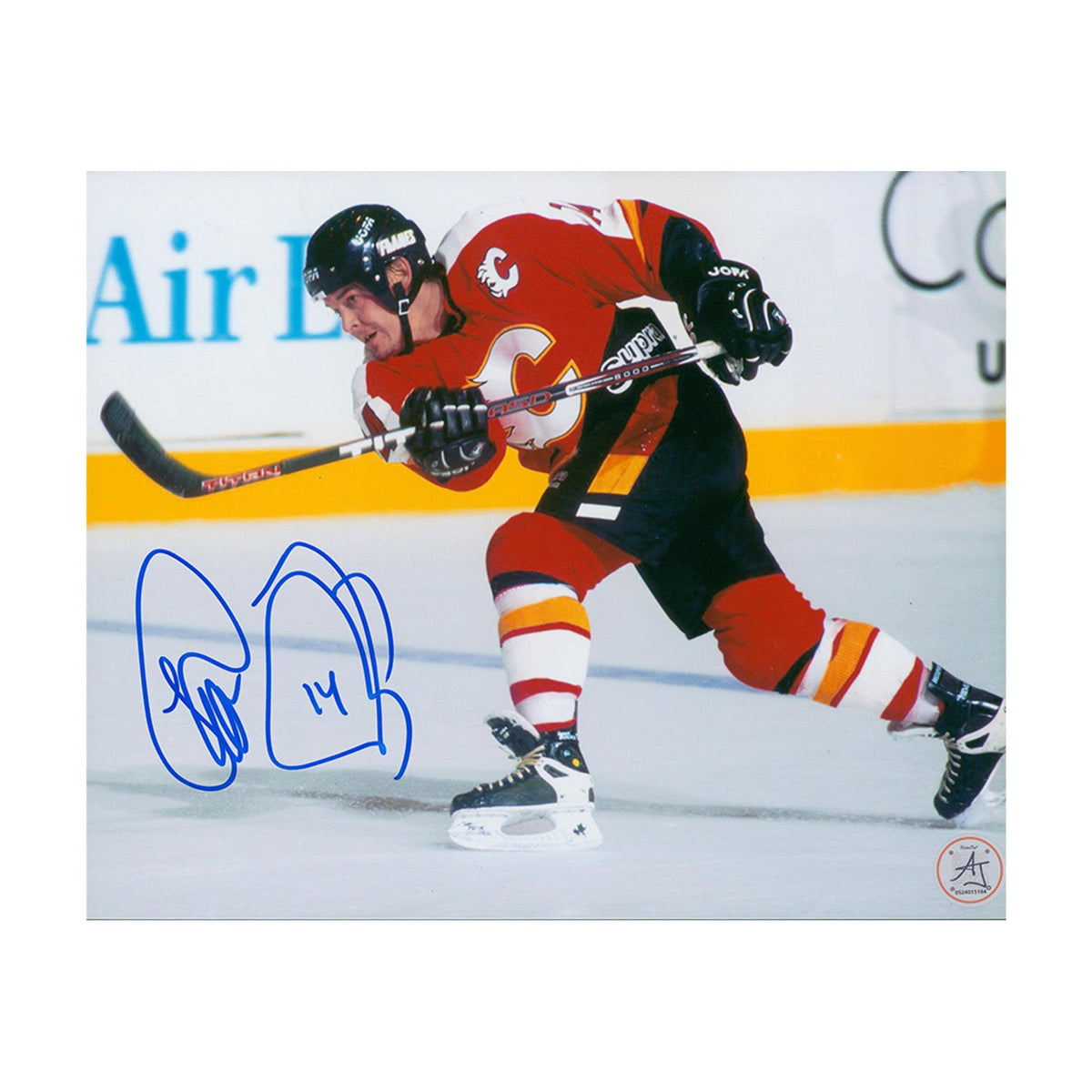 Theo Fleury Autographed Calgary Flames Captain 8x10 Photo product image 1, provided for visual reference and product detail