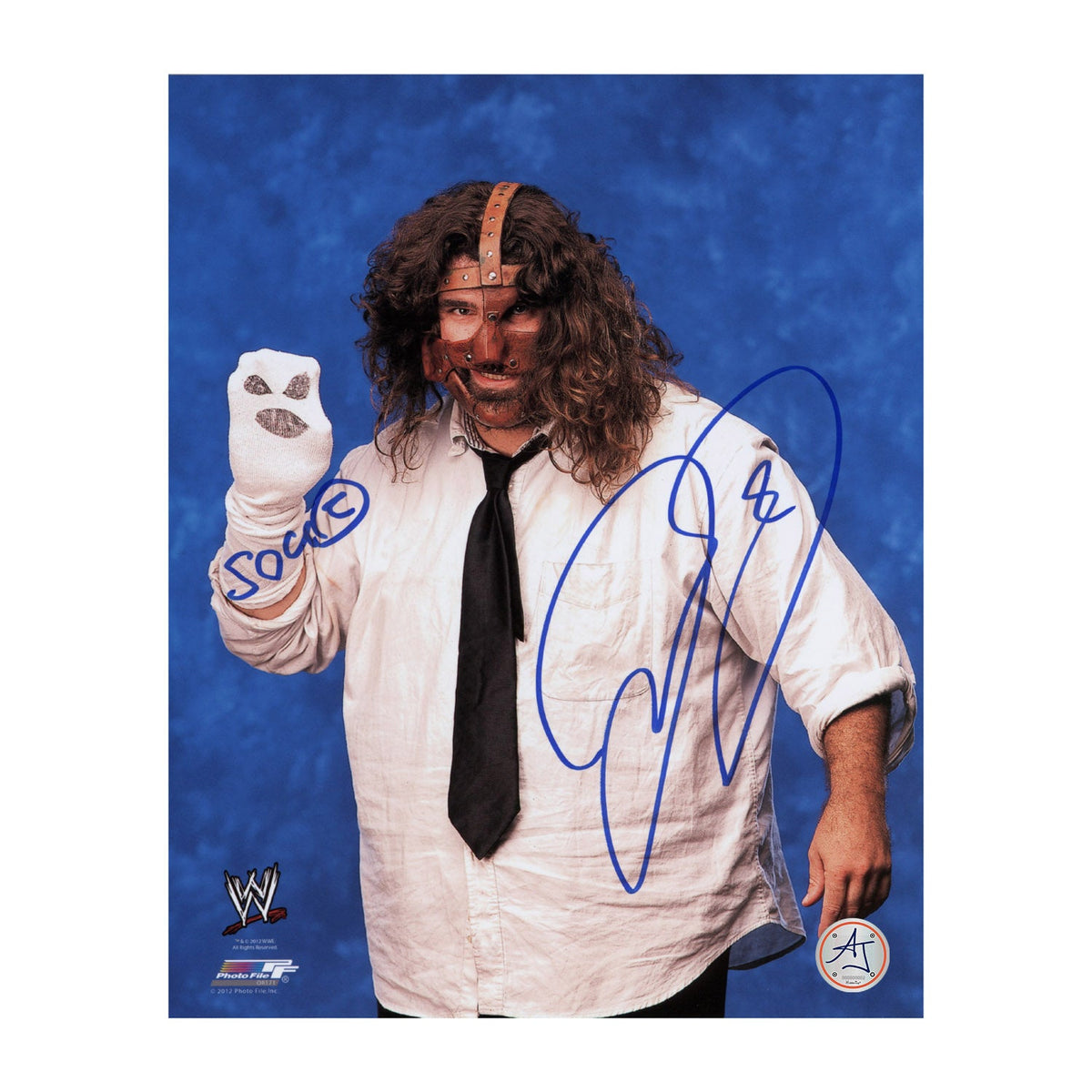 Mick Foley Autographed Mankind With Socko Wrestling 8x10 Photo product image 1, provided for visual reference and product