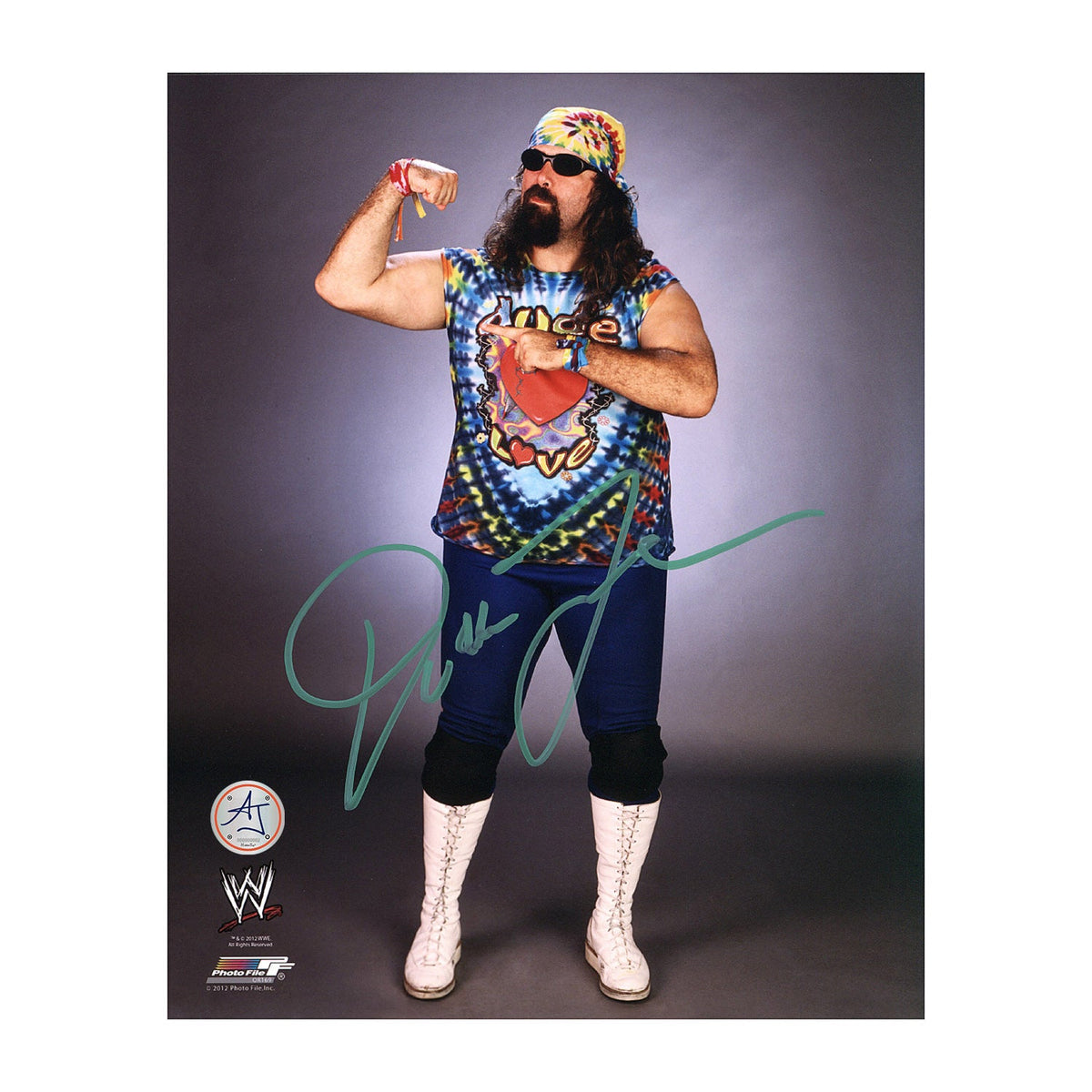 Mick Foley Autographed Dude Love WWE Wrestling 8x10 Photo product image 1, provided for visual reference and product detail