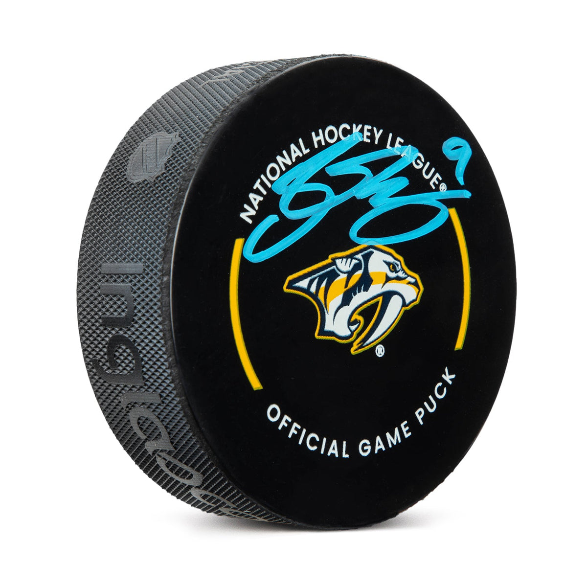 Filip Forsberg Autographed Nashville Predators Official Game Puck product image 1, provided for visual reference and product