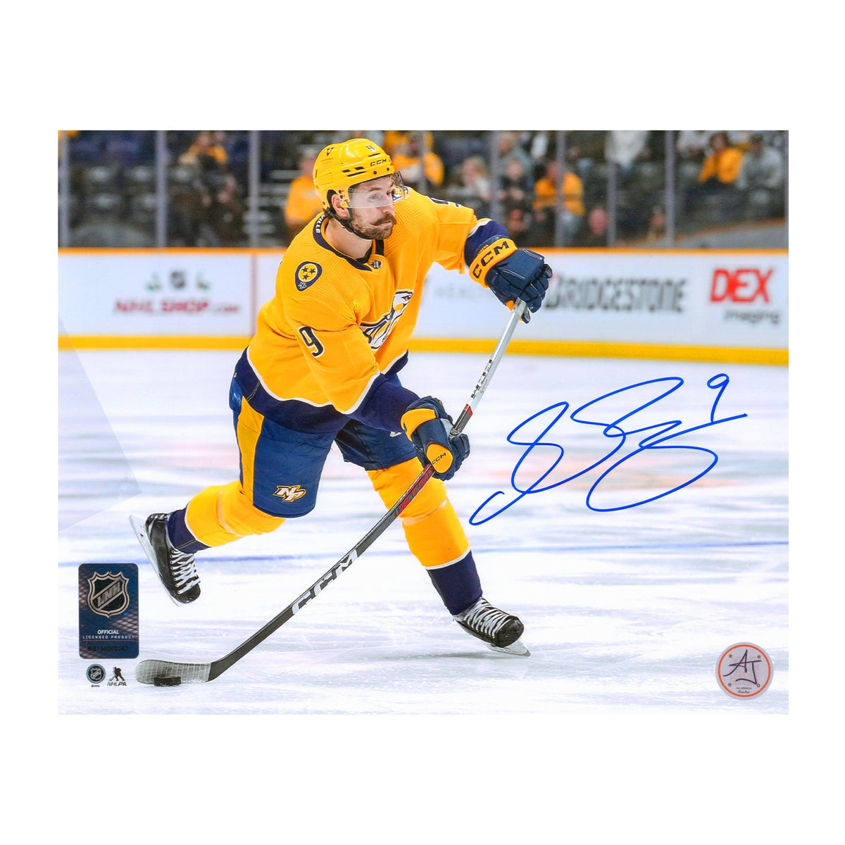 Filip Forsberg Signed Nashville Predators Slapshot 8x10 Photo product image 1, provided for visual reference and product