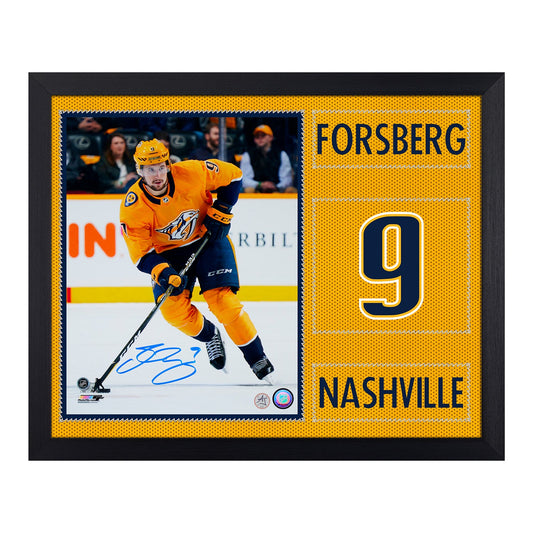 Filip Forsberg Signed Nashville Predators Uniform Graphic 19x23 Frame product image 1, provided for visual reference and