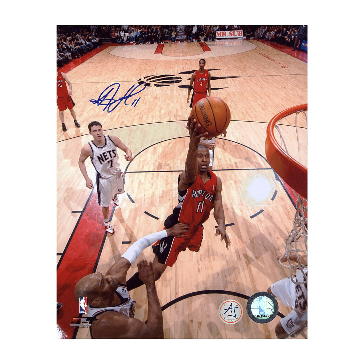 TJ Ford Autographed Toronto Raptors Basketball Net Cam 8x10 Photo product image 1, provided for visual reference and product