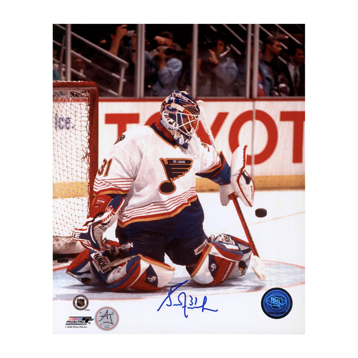 Grant Fuhr Autographed St Louis Blues Goalie 8x10 Photo product image 1, provided for visual reference and product detail