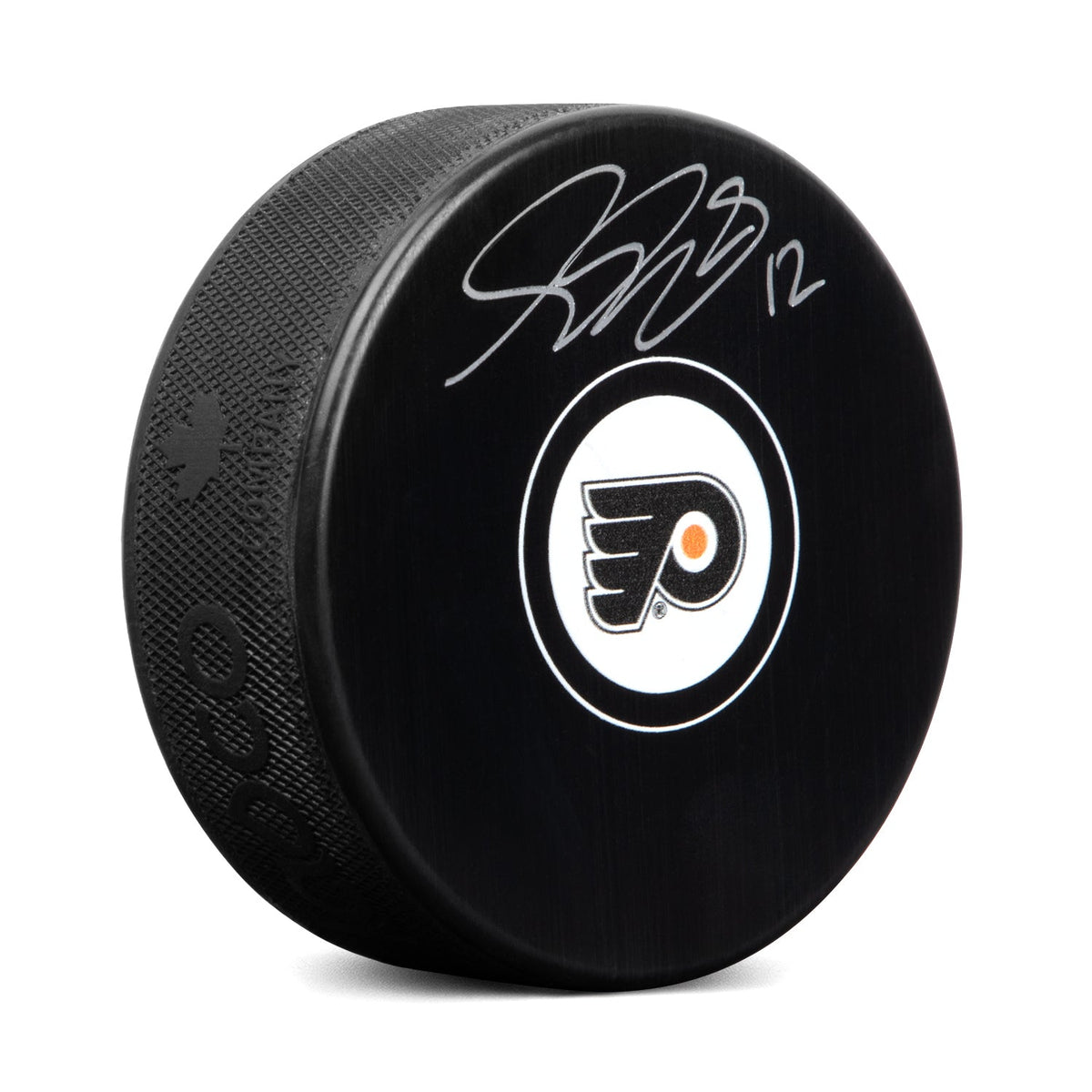Simon Gagne Autographed Philadelphia Flyers Hockey Puck product image 1, provided for visual reference and product detail