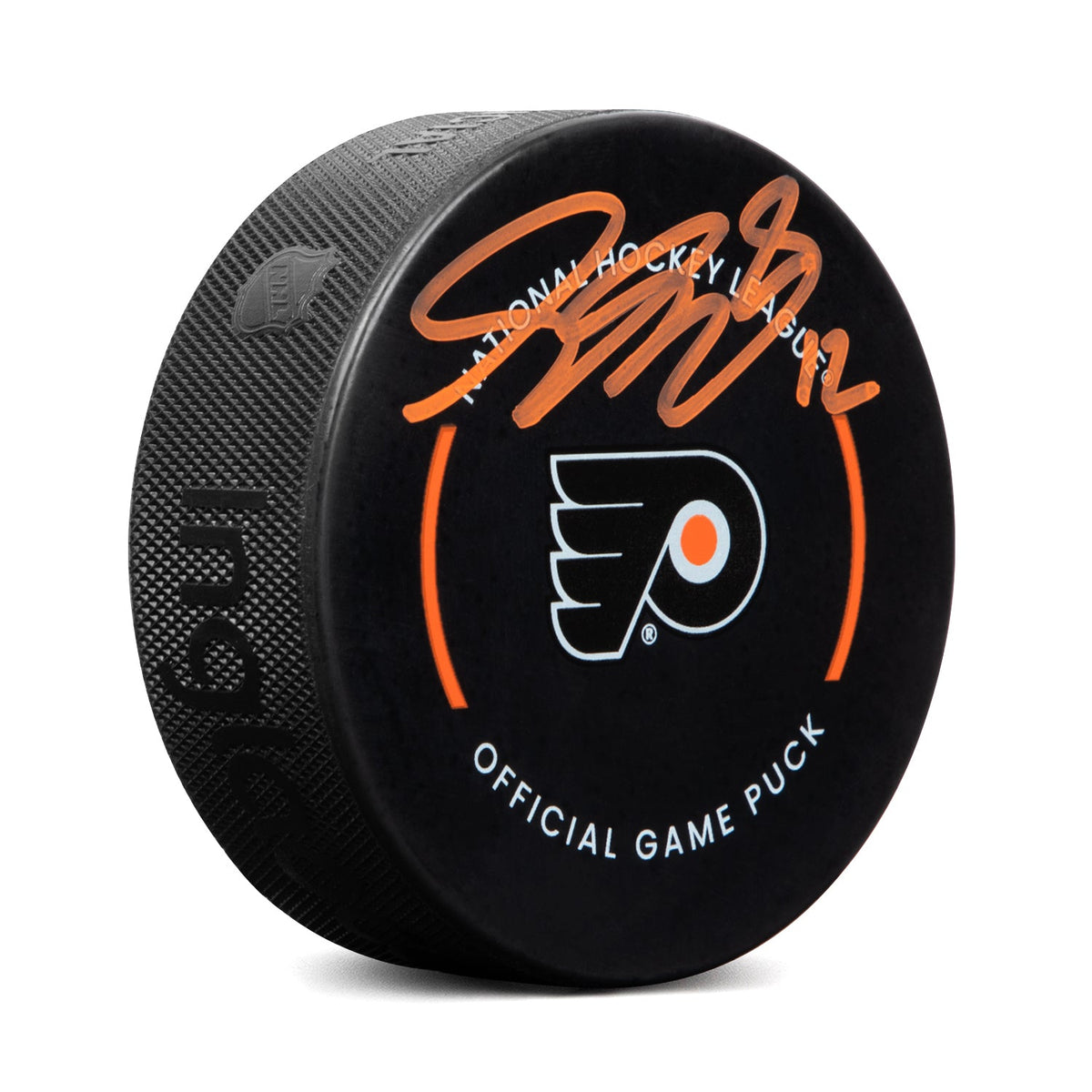 Simon Gagne Autographed Philadelphia Flyers Official Game Puck product image 1, provided for visual reference and product