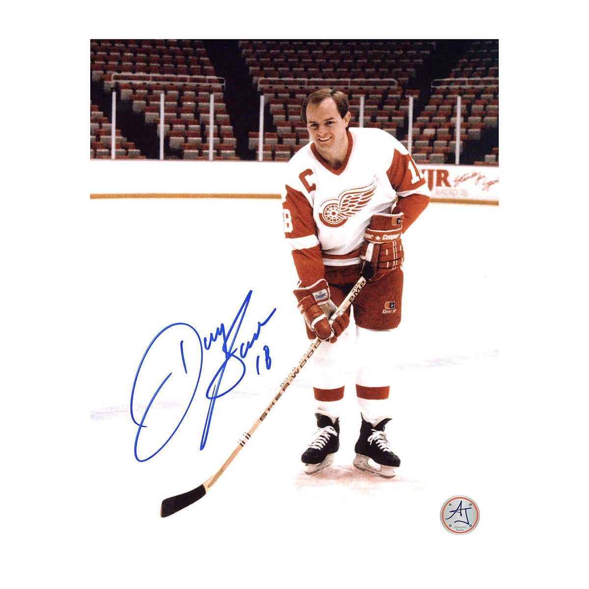 Danny Gare Autographed Detroit Red Wings Captain 8x10 Photo product image 1, provided for visual reference and product