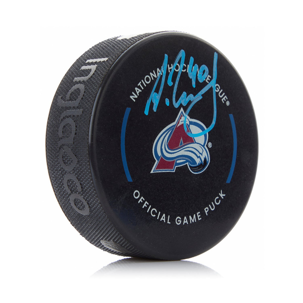 Alexandar Georgiev Autographed Colorado Avalanche Official Game Puck product image 1, provided for visual reference and