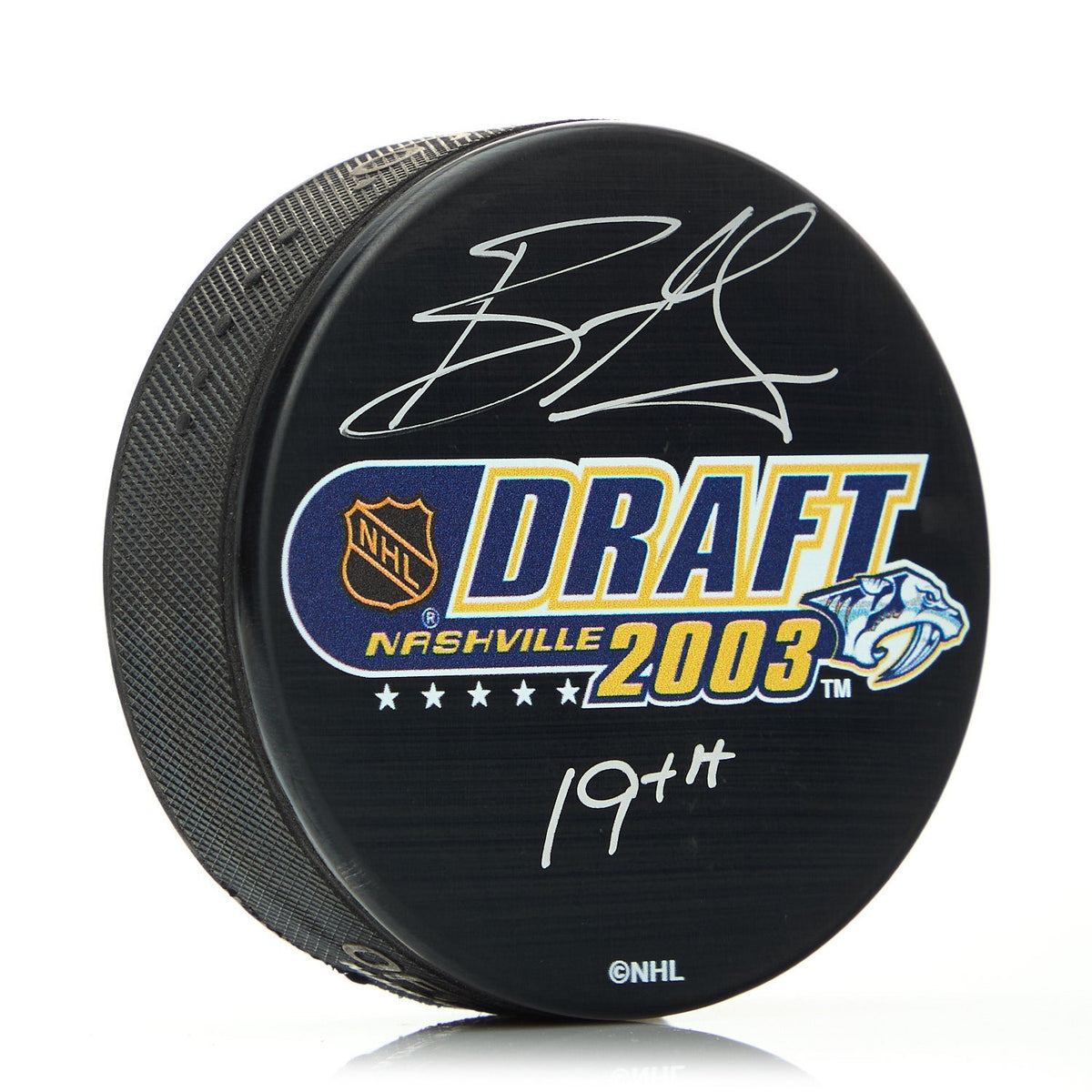 Ryan Getzlaf Signed 2003 NHL Entry Draft Puck with 19th Note product image 1, provided for visual reference and product