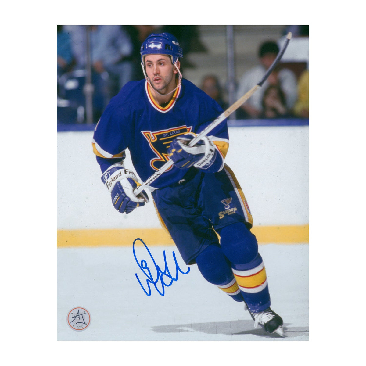 Doug Gilmour Autographed St Louis Blues Hockey 8x10 Photo product image 1, provided for visual reference and product detail
