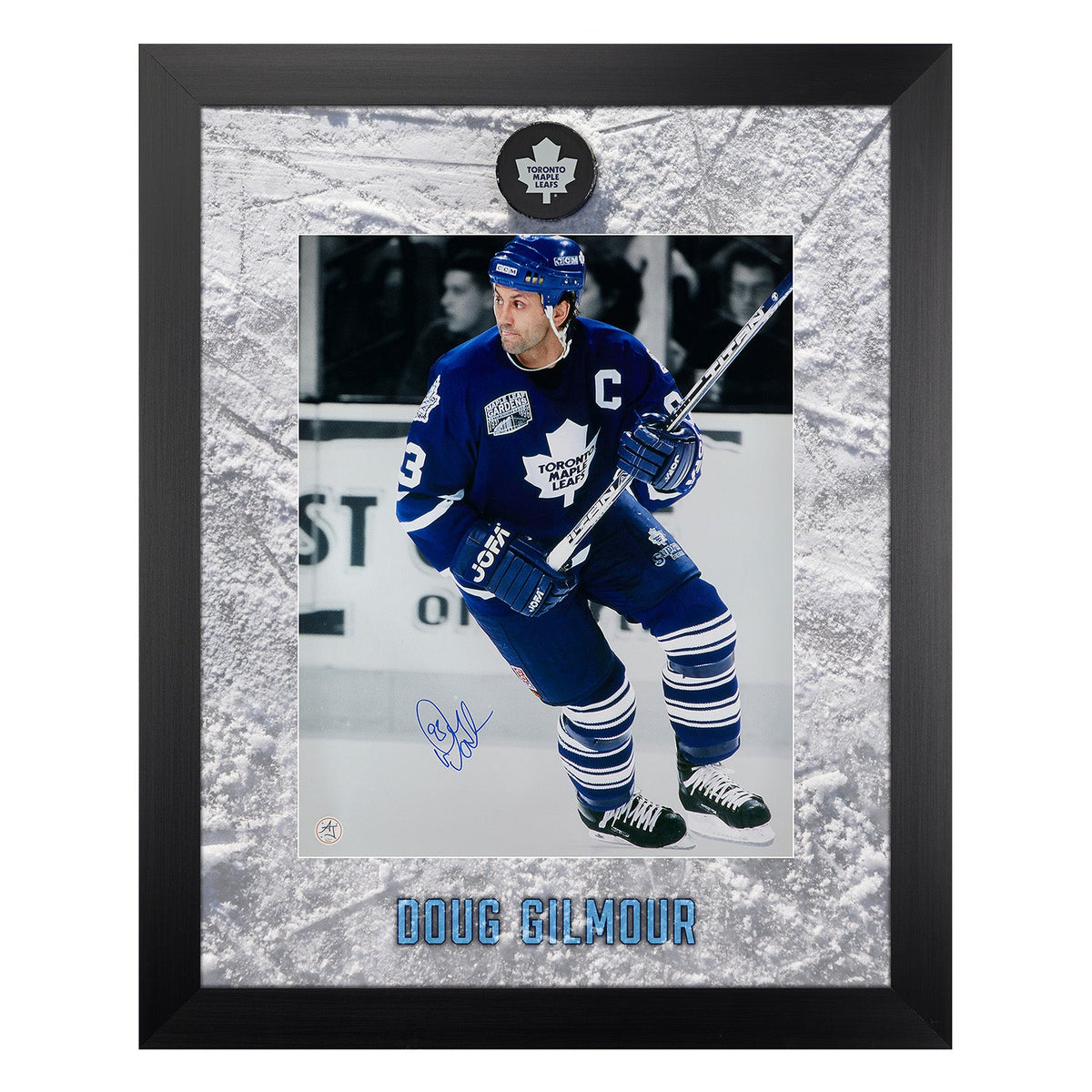 Doug Gilmour Signed Toronto Maple Leafs Etched Ice 26x32 Frame product image 1, provided for visual reference and product