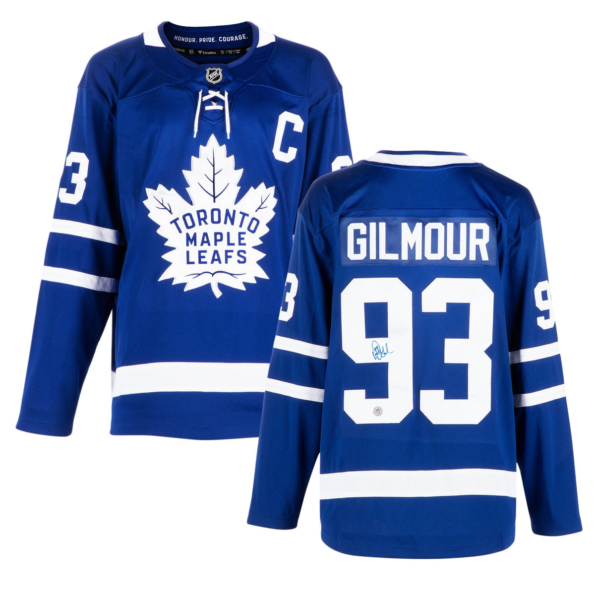 Doug Gilmour Autographed Toronto Maple Leafs Blue Fanatics Breakaway Jersey product image 3, provided for visual reference