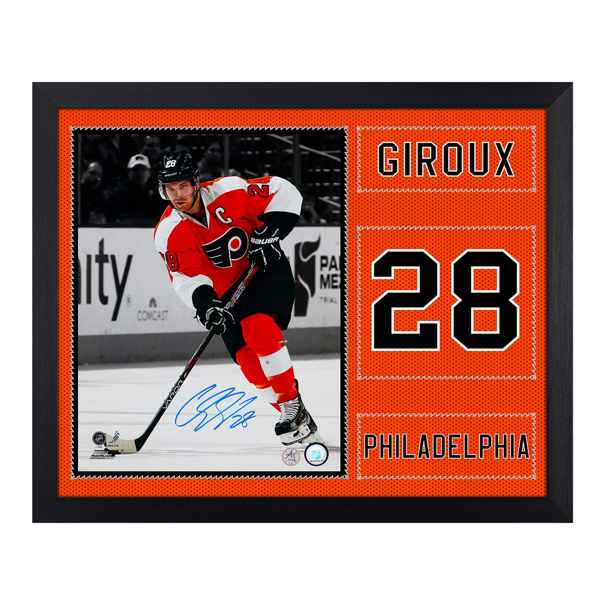Claude Giroux Autographed Philadelphia Flyers Uniform Graphic 19x23 Frame product image 2, provided for visual reference and