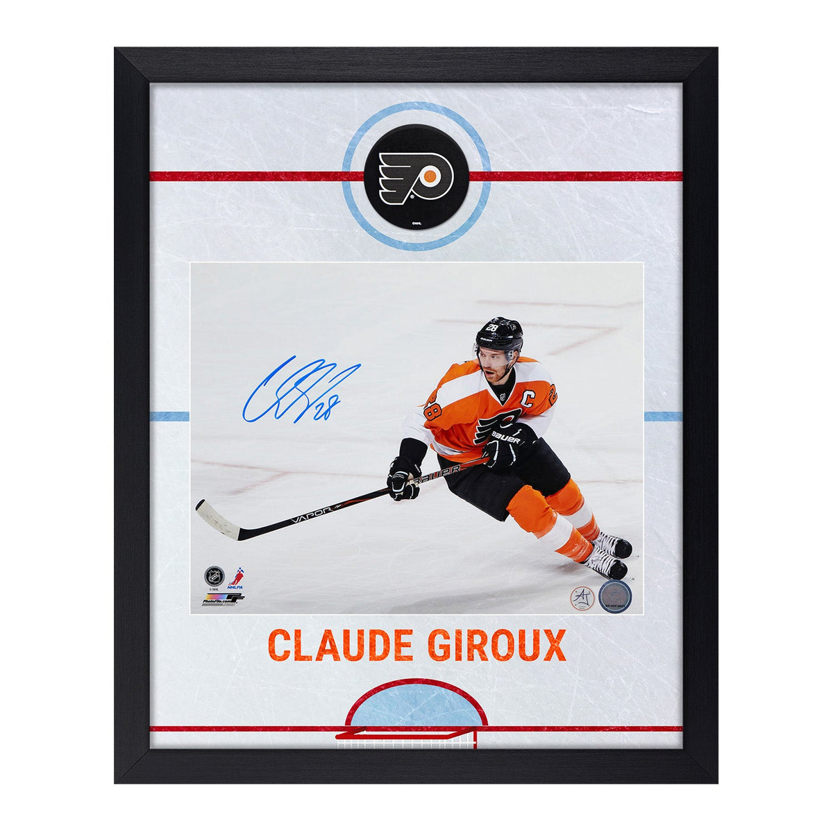 Claude Giroux Signed Philadelphia Flyers Graphic Rink 19x23 Frame product image 1, provided for visual reference and product