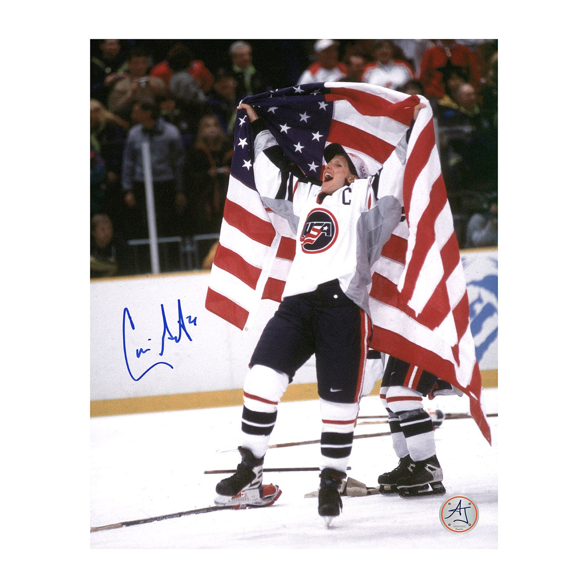Cammi Granato Team USA Autographed Victory Celebration 8x10 Photo product image 1, provided for visual reference and product