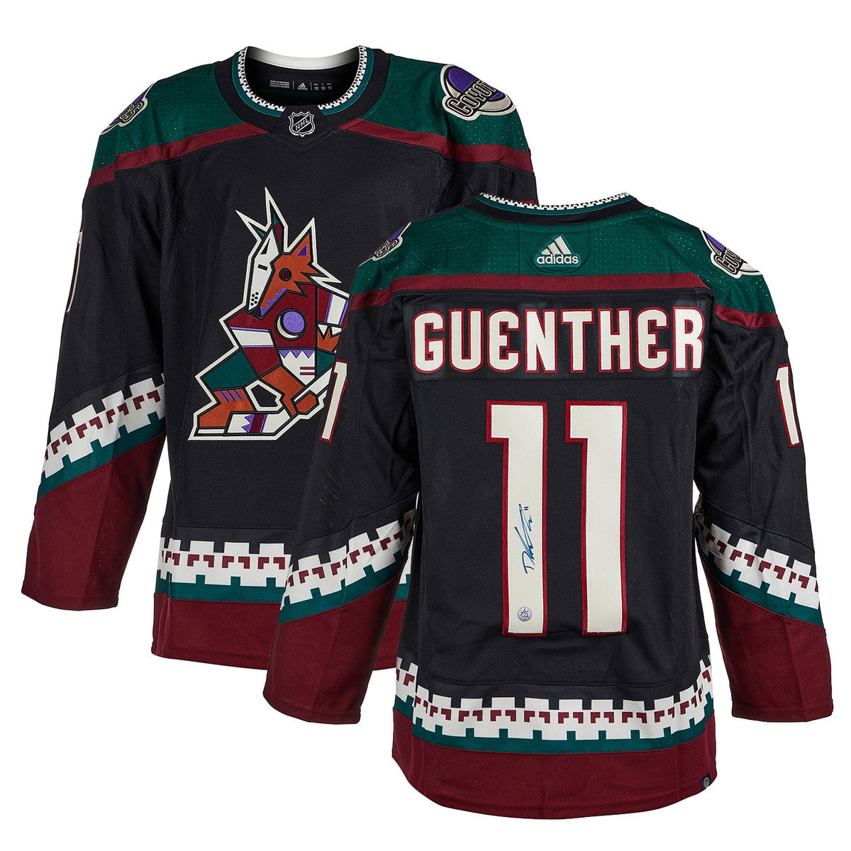 Dylan Guenther Autographed Arizona Coyotes adidas Jersey product image 3, provided for visual reference and product detail