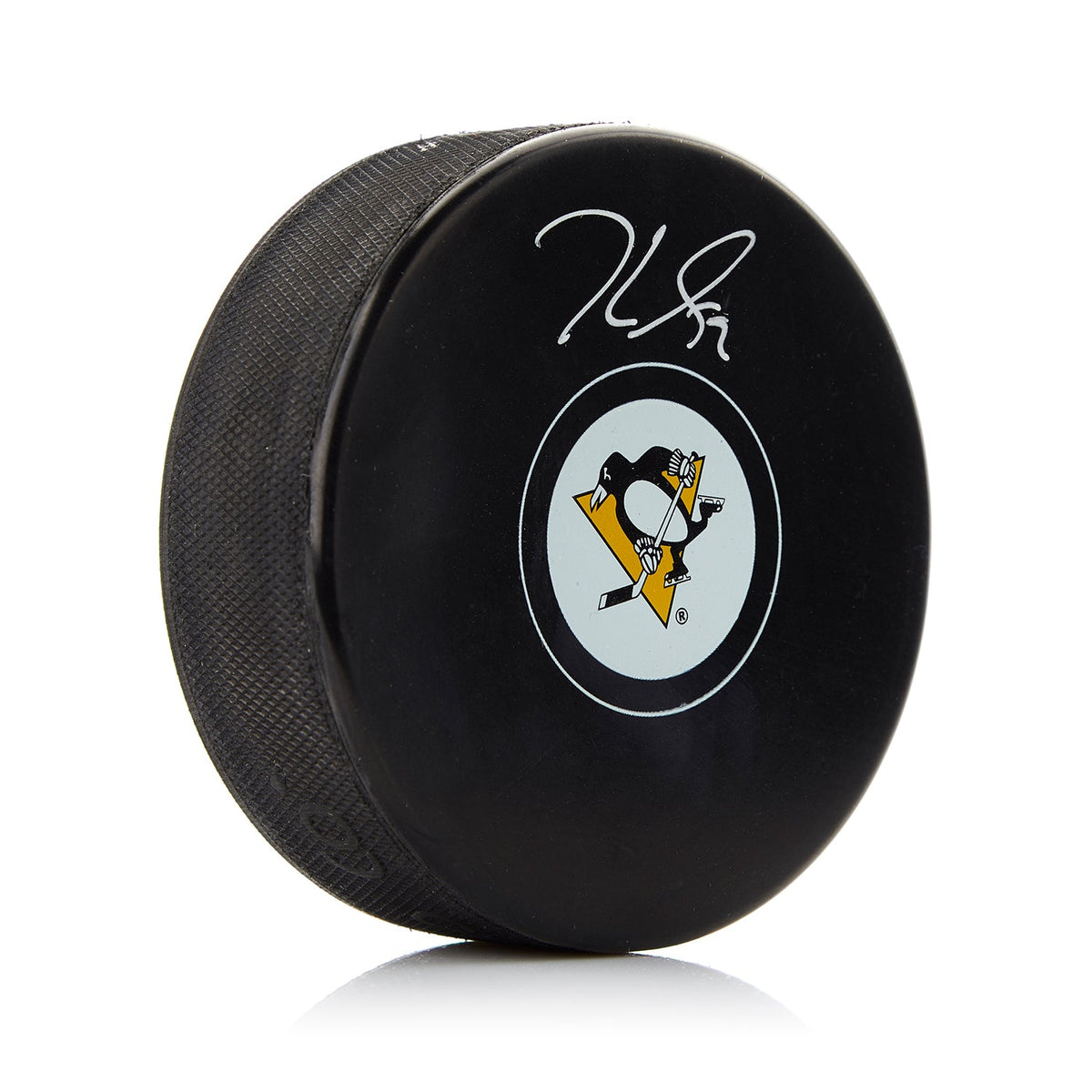 Jake Guentzel Autographed Pittsburgh Penguins Hockey Puck product image 1, provided for visual reference and product detail
