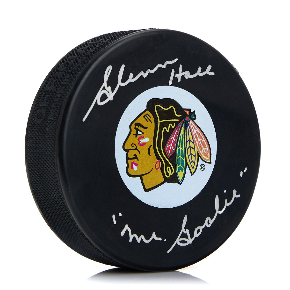 Glenn Hall Chicago Blackhawks Autographed Hockey Puck w Mr Goalie Note product image 1, provided for visual reference and