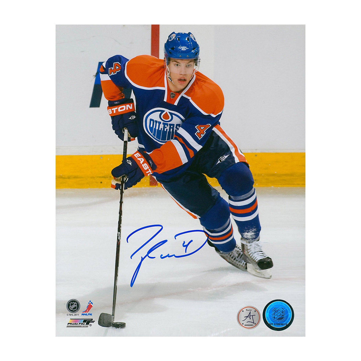 Taylor Hall Signed Edmonton Oilers Crossover 8x10 Photo product image 1, provided for visual reference and product detail