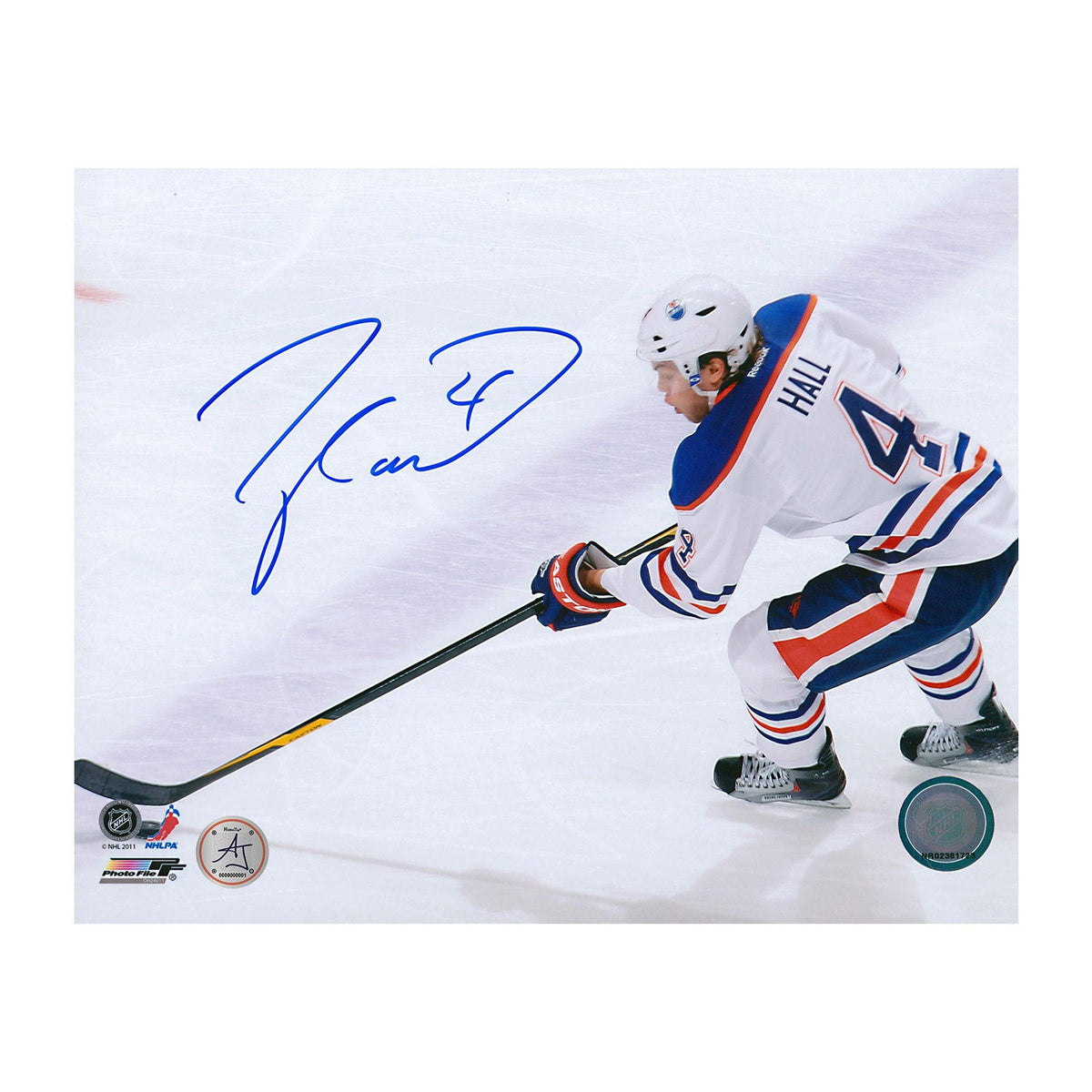 Taylor Hall Signed Edmonton Oilers Attack Zone 8x10 Photo product image 1, provided for visual reference and product detail