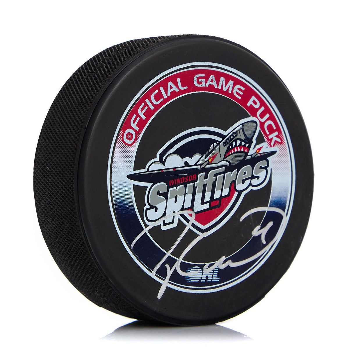 Taylor Hall Windsor Spitfires Autographed Hockey Puck product image 1, provided for visual reference and product detail