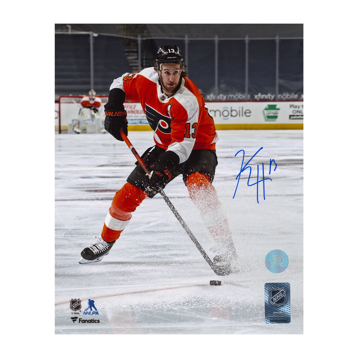 Kevin Hayes Autographed Philadelphia Flyers Stickhandling 8x10 Photo product image 1, provided for visual reference and