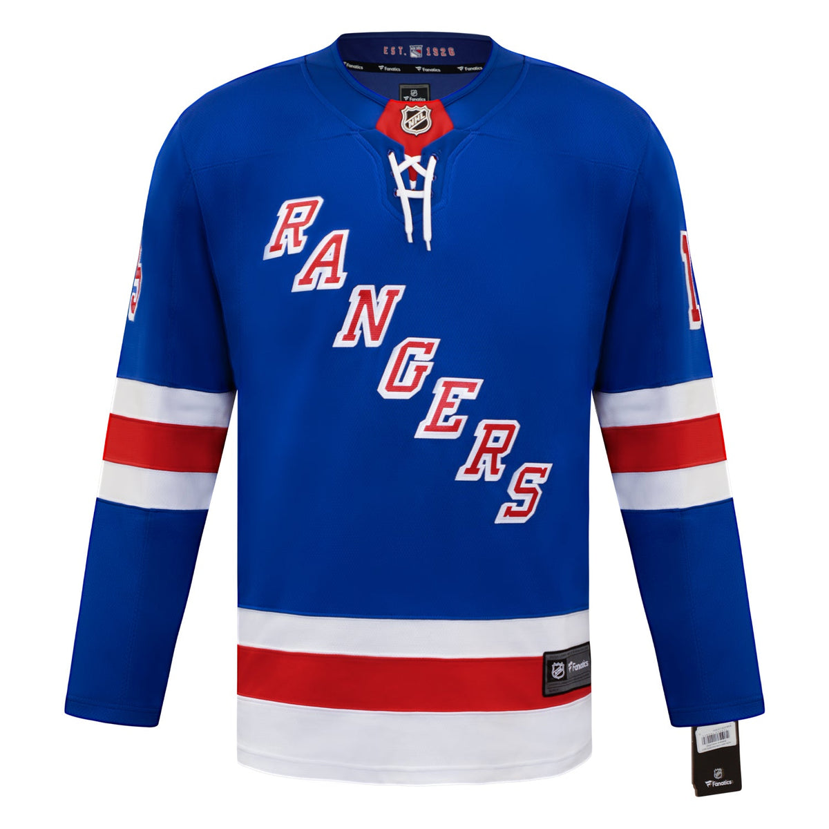 Anders Hedberg Autographed New York Rangers Blue Fanatics Breakaway Jersey product image 2, provided for visual reference